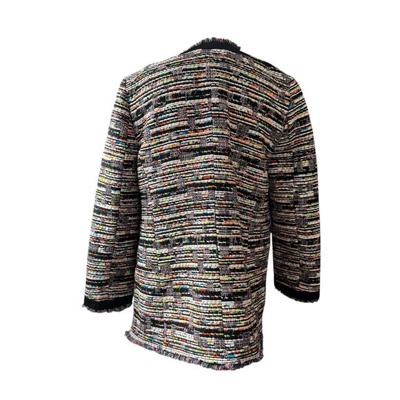 Rainbow Boucle Tweed Jacket M fringe long EUC - Picture 6 of 8